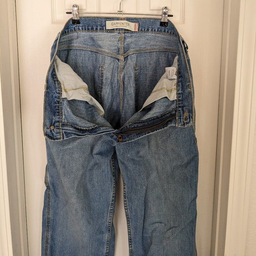 2000's era Levi's Loose Straight Carpenter Jeans - 33x32 - Med Wash - Picture 11 of 16